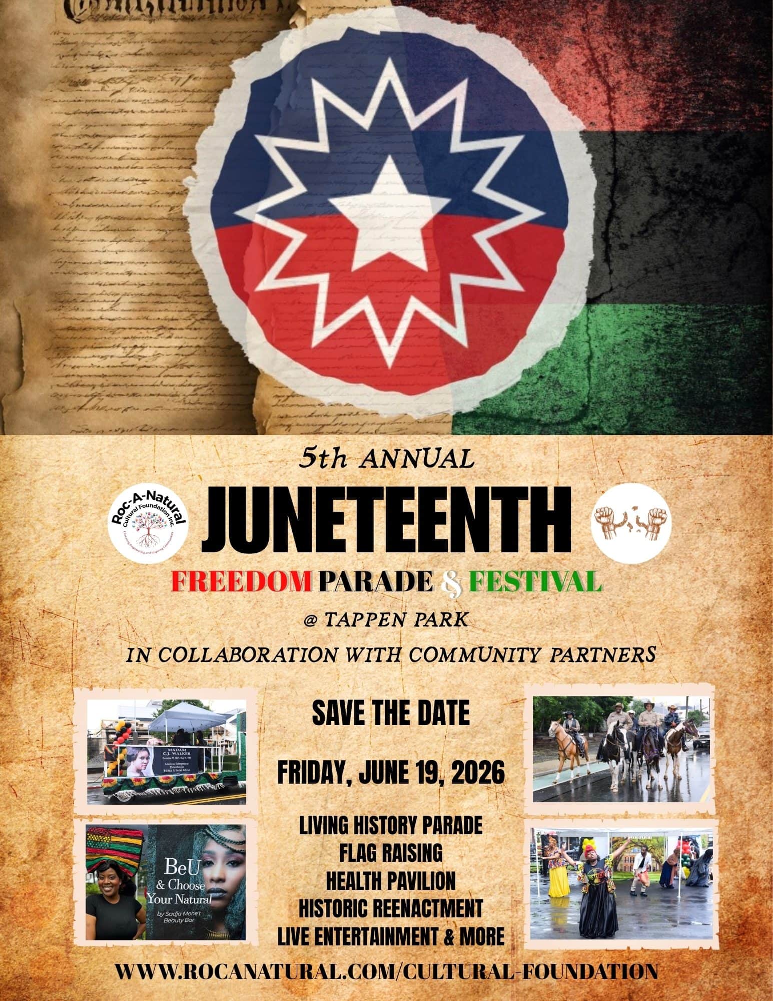 Roc-A-Natural 5th Annual Juneteenth Freedom Parade & Festival at Tappen Park